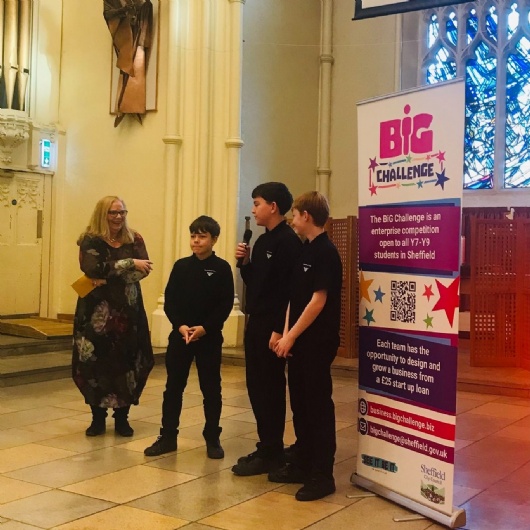 y7 teams at the Big Challenge branding and sales pitch awards in Sheffield